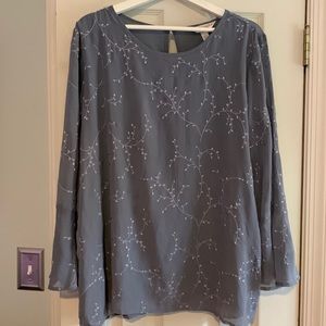 Beautiful embroidered gray blouse
